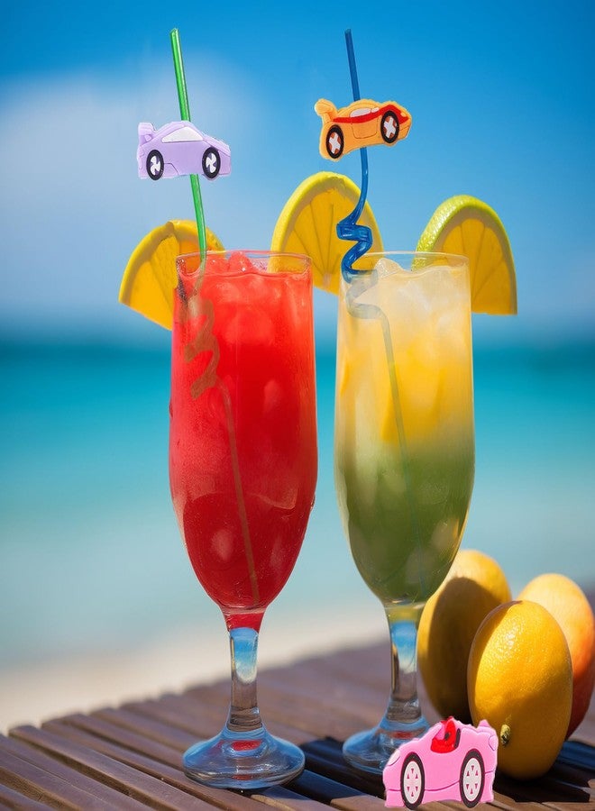 HOZKEAP 24 Bulk Cars Reusable Plastic Straws, Drink Straws Birthday Summer Activity.Hoilday Student Show Party Supply Favors - Image 4
